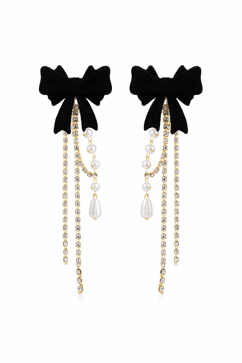 Khai Noir Ribbon Cascade Earrings