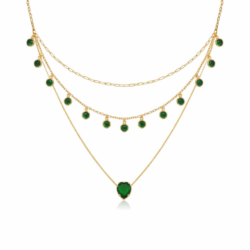 Khai Emerald Drop Layered Necklace